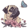 Pug and Butterfly
