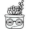 Cool Cactus with Glasses