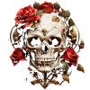 Rose Red Skull Wreath