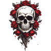 Rose skull in Gothic style