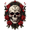 Gothic Skull with Rosary