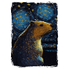 Capybara Starry Night