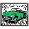 Grünes Oldtimer-Auto