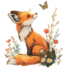 Fox and butterfly