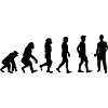 Evolution Bauarbeiter schwarz