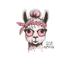Stylish alpaca with glasses