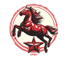 Roter Stern Propaganda Pferd