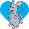 Rat with blue heart