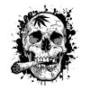 Skull joint cannabis symbol
