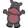Cuddly hippopotamus