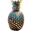 Pineapple, sequins, metallic, gold