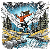 sporty girl | Mountain stream