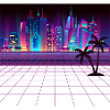 Illuminated city at night