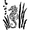 Black Tribal Seahorse