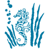 Blue Tribal Seahorse