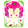 Bunter Pop-Art-Skelett-Zombie-Schädel