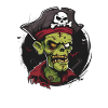 Effrayant Capitaine Zombie Pirate