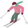 Skiing Pink Graphic