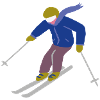 Skiing Blue Graphic