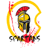 Helm Sparta mit Schild und Blut