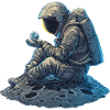 An astronaut observes the Earth