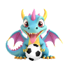 Drachen Monster mit Fussball