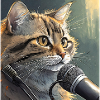Katze mit Mikrofon