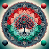 Mandala Tree in Vivid Shades
