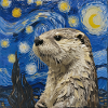 otter, Van Gogh, Starry Night