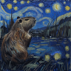 Capybara, Van Gogh, Nuit étoilée