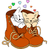 Two cats in boots