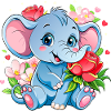 Fleur aimant bébé éléphant