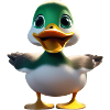 Green Head Duck Mascot