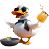 Sunglasses Duck Toasting Beer