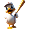 Duck Batting Cartoon Baseball