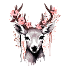 Deer with flowers antlers