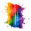 Regenbogen Kleckse Malerei