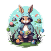 Sweet Easter bunny, Easter eggs