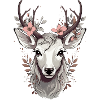Deer with flowered antlers