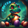 Dinosaur Red Eyes Easter Eggs
