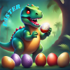 Adorable Dinosaur Red Eyes Easter