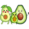 Avocado family on vacation