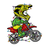 Motocross with Christmas lights