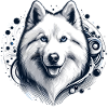 White Longhair Husky Gift