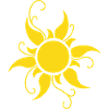 Blazing yellow sun