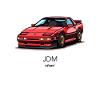 Red 90's JDM Racing Car