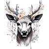 Deer with flowered antlers