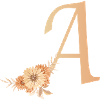 Letter A with flowers