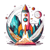 Rocket with stylish design cropped