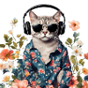 Cat and Flowers